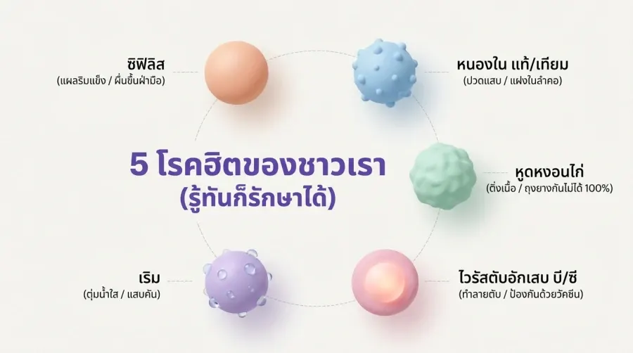 5 โรคติดต่อทางเพศสัมพันธ์ ยอดฮิตในกลุ่มเกย์