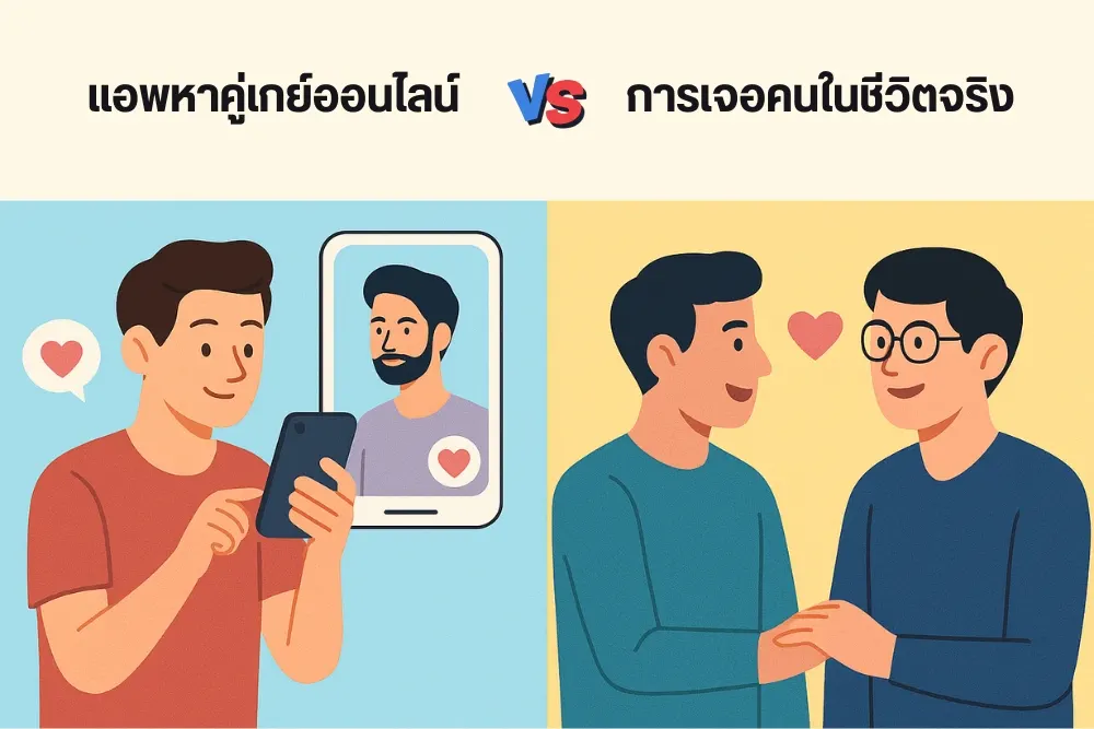 แอพหาคู่เกย์ออนไลน์ VS การเจอคนในชีวิตจริง