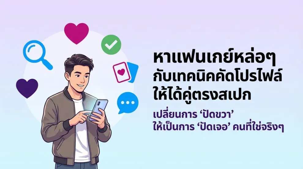 หาแฟนเกย์หล่อๆ เทคนิคคัดโปรไฟล์ให้ตรงสเปก