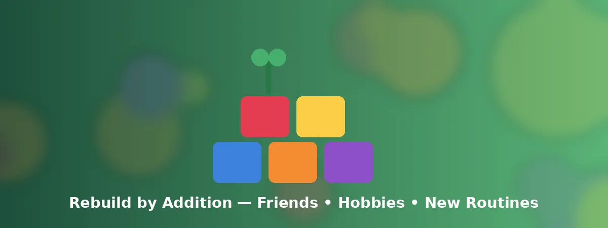 Rebuild Your World Abstract illustration — rebuilding life, community and hobbies
