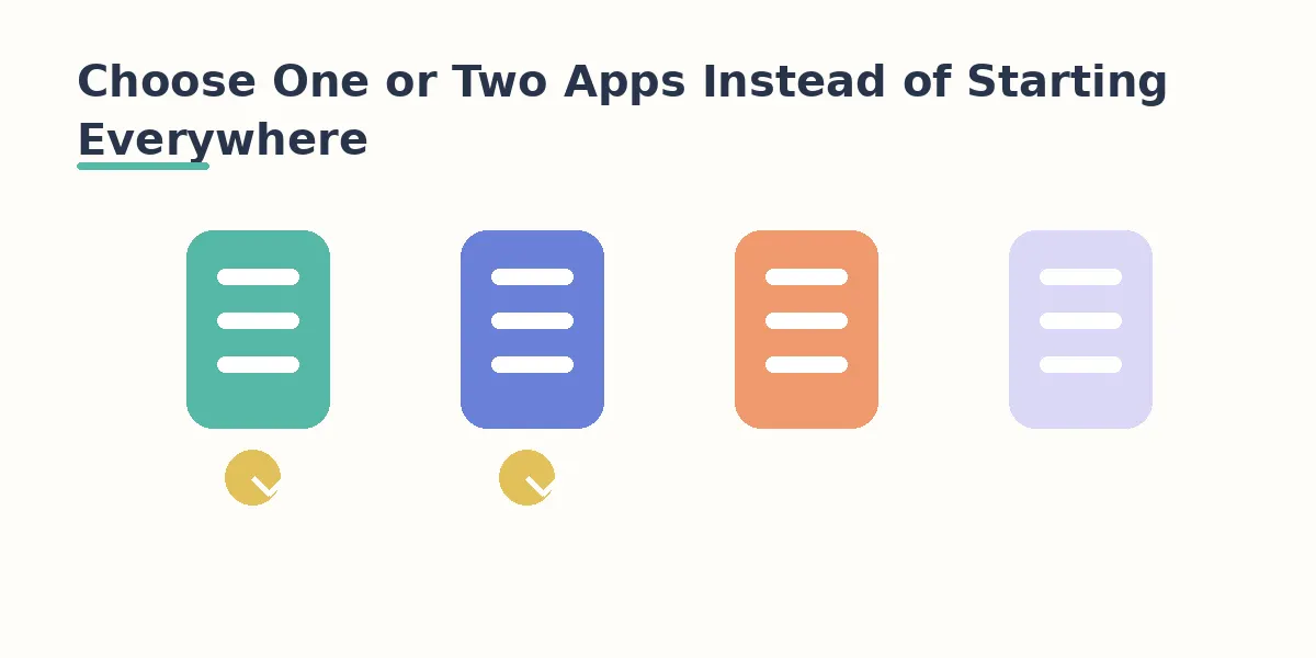 Choose One or Two Apps Instead of Starting Everywhere