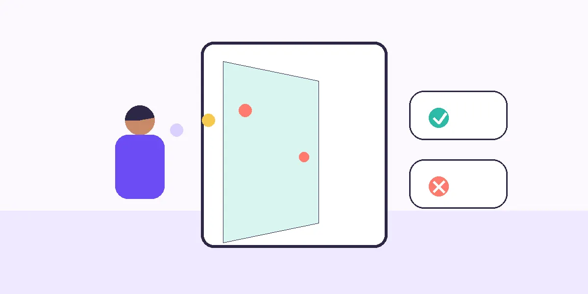 Abstract vector illustration using an open doorway metaphor for suggesting a platform switch without pressure.