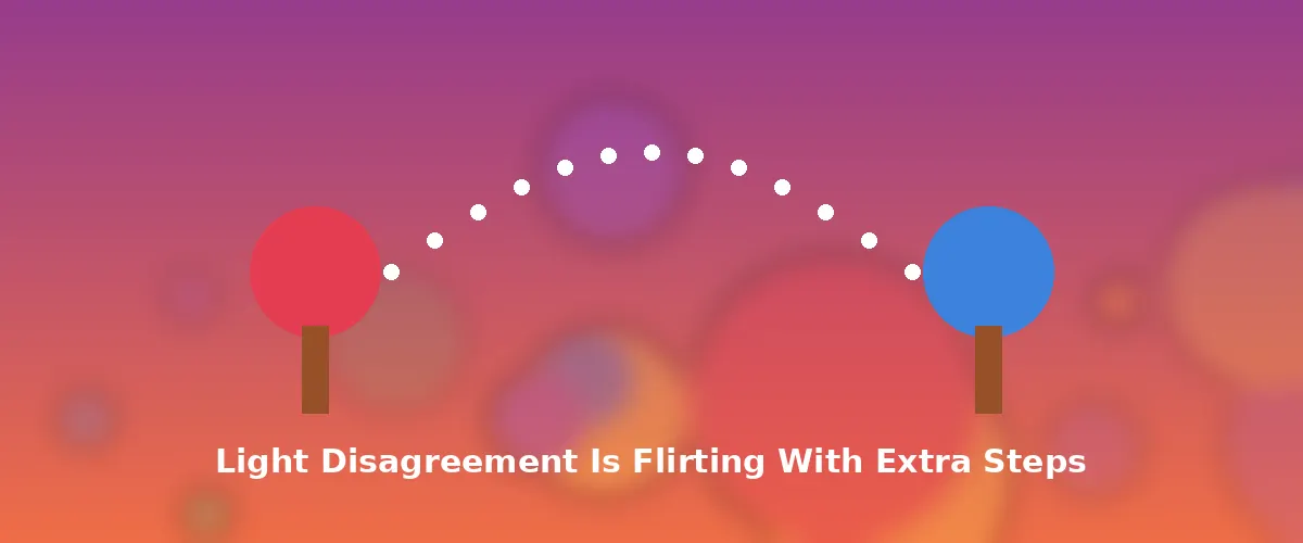 Abstract illustration — playful debate banter on a date