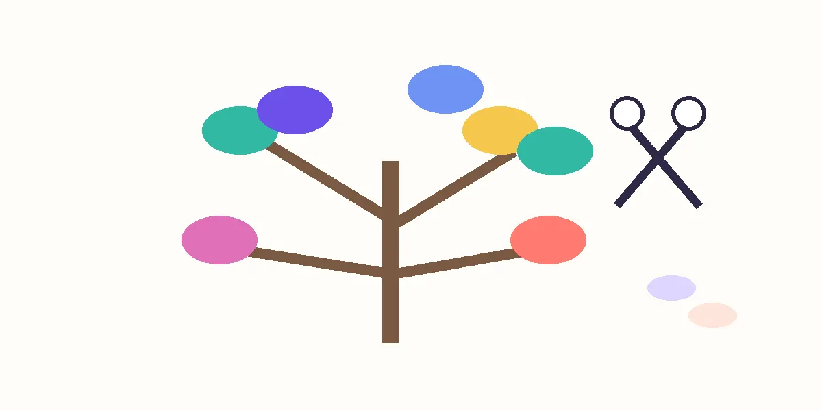 Abstract vector illustration of a pruned tree representing strong dating standards without unnecessary rigidity.