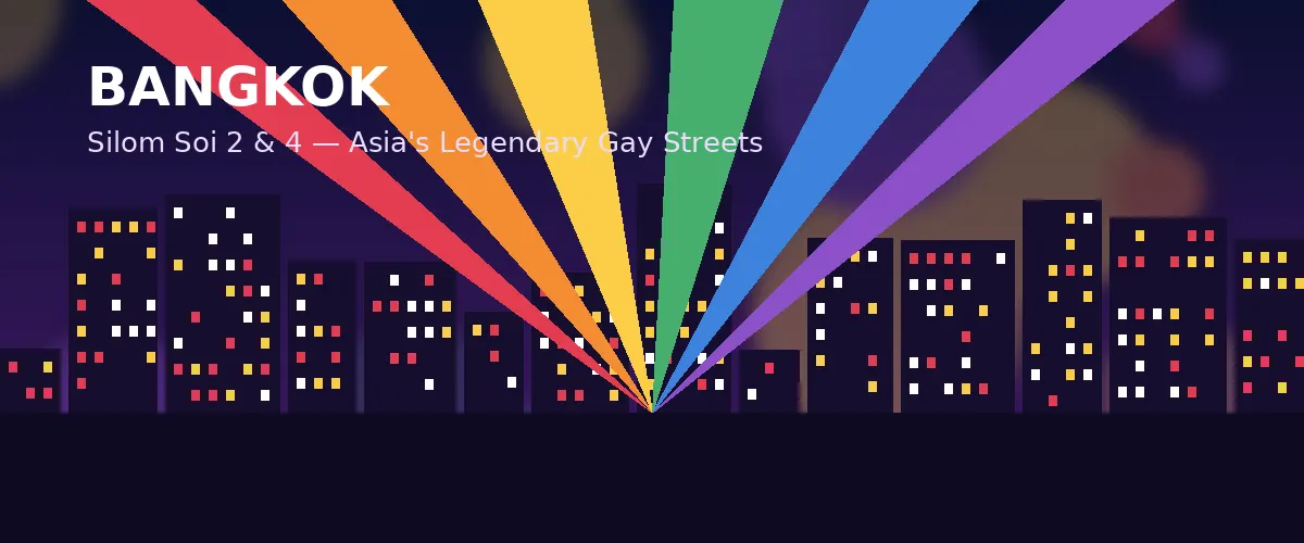 Bangkok neon nightlife abstract — Silom gay district