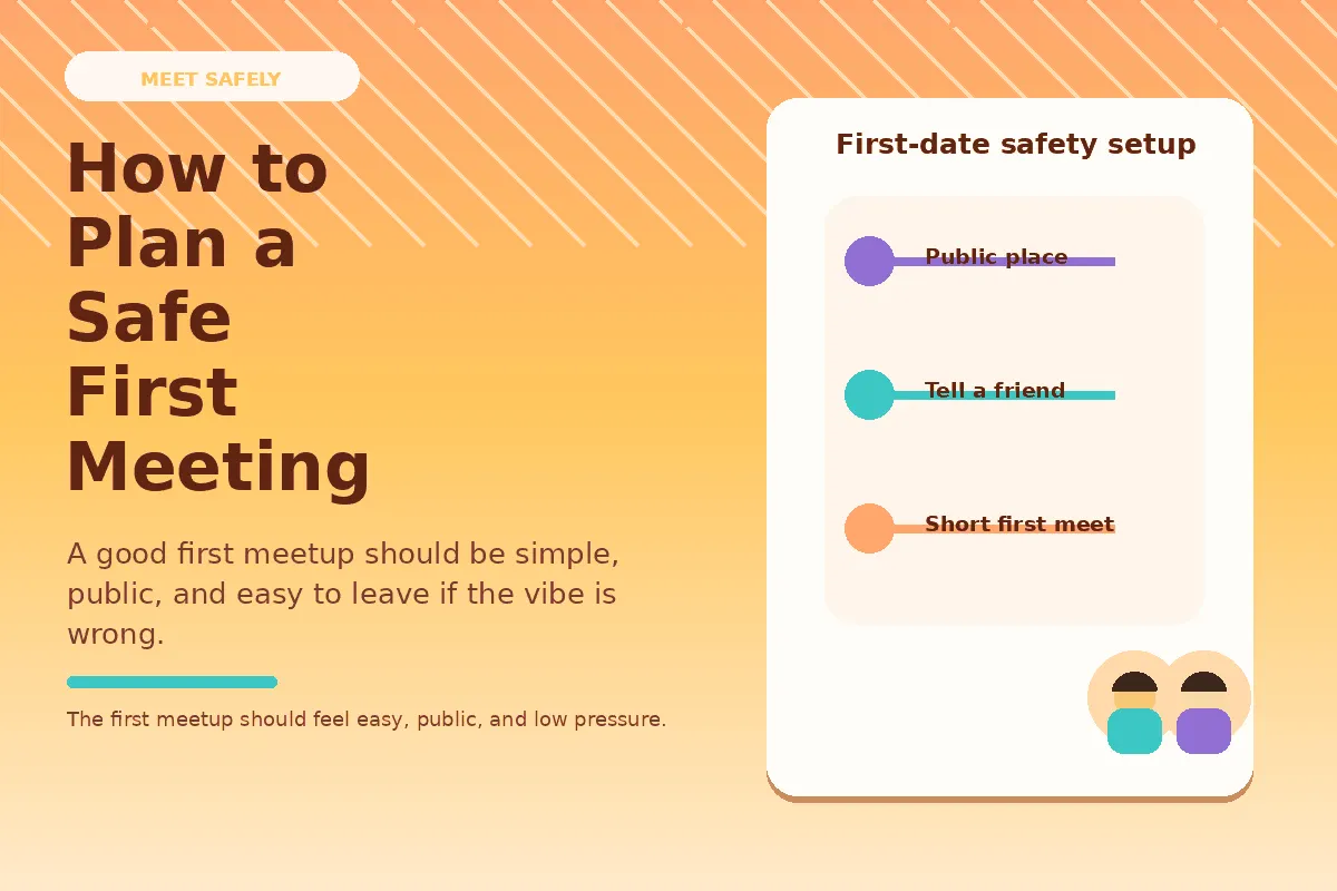 Graphic about how to plan a safe first meeting.