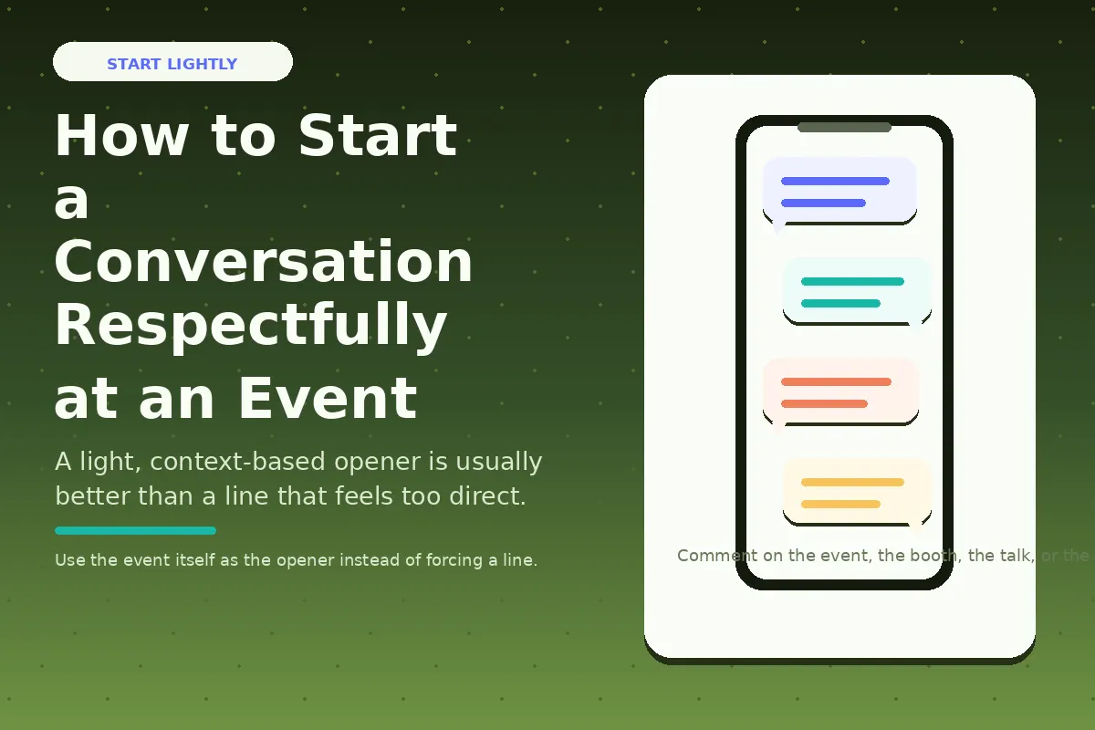 Graphic about starting a respectful conversation at an LGBTQ event.