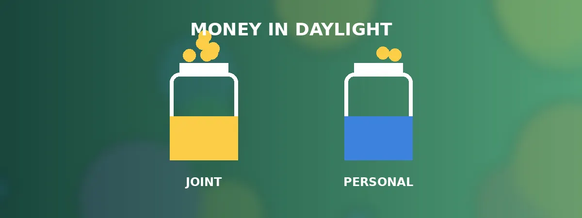 The money conversation — jars and fair splits banner