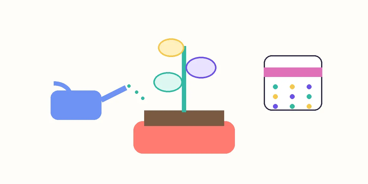 Abstract vector illustration of growth over time representing behavior change after an apology.