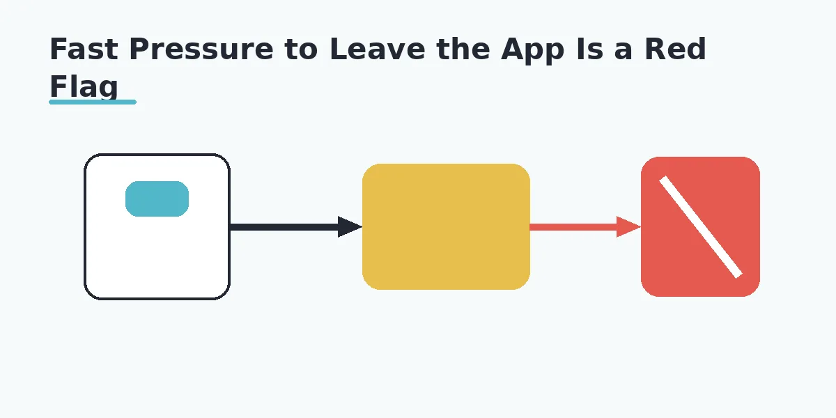 Fast Pressure to Leave the App Is a Red Flag