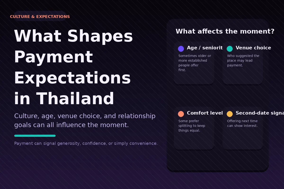 Dark graphic about what shapes payment expectations in Thailand.
