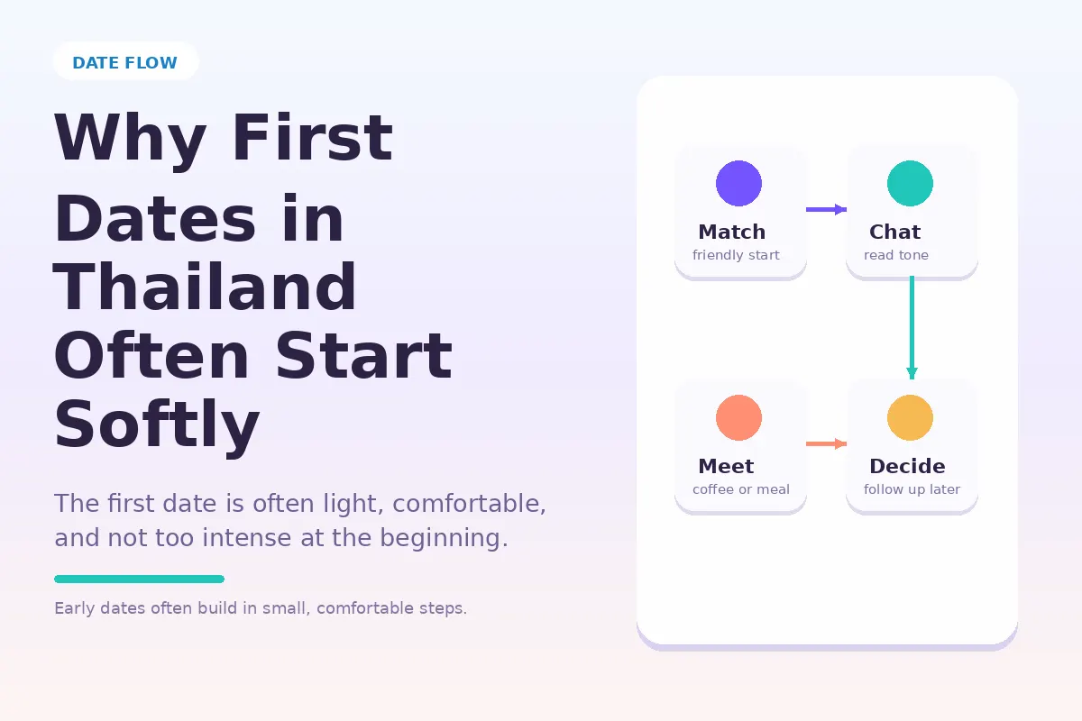 Graphic about why first dates in Thailand often start softly.