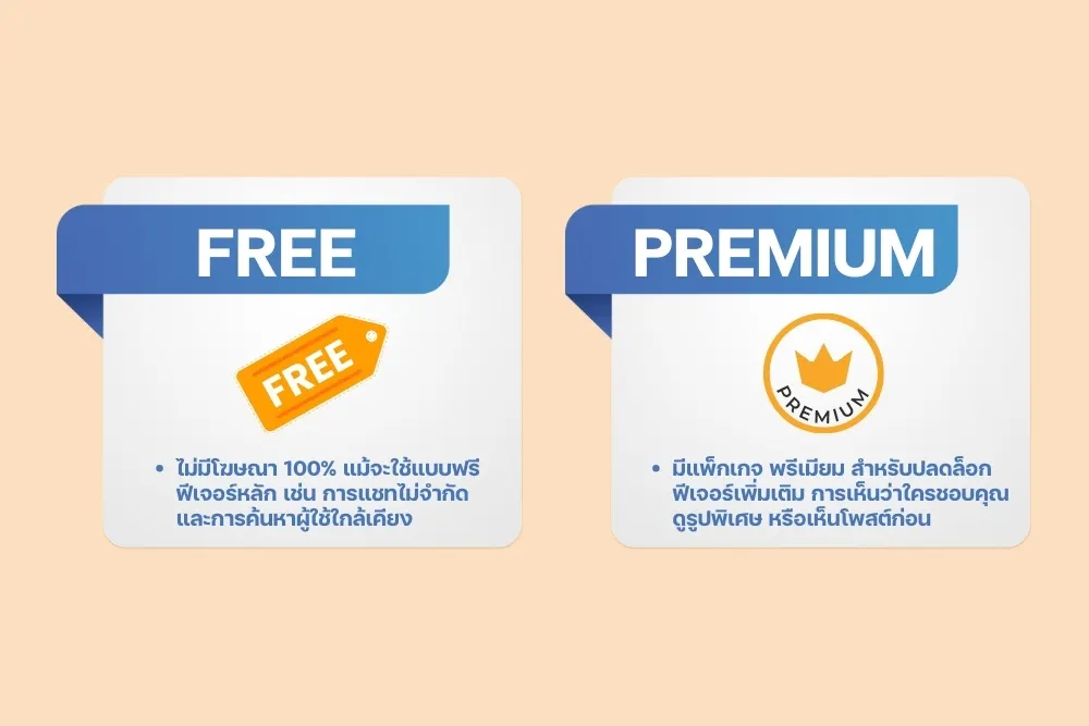 การใช้งานแบบฟรีและพรีเมียมของ Quicky กับแอปเกย์อื่น ๆ