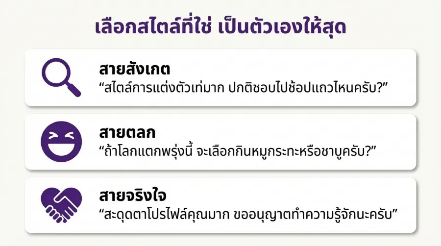 ตัวอย่างประโยค เปิดแชทเกย์ ที่ใช้ได้จริง