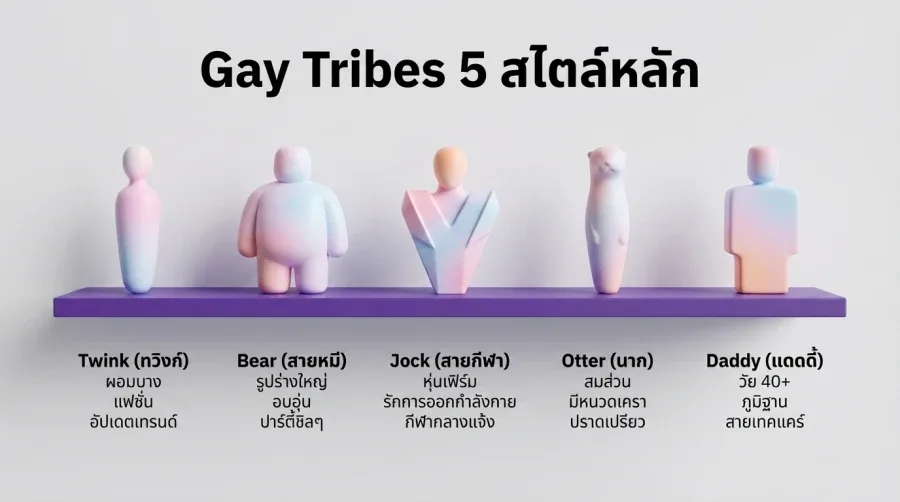 ประเภทของเกย์ แบ่งตามไลฟ์สไตล์และรูปลักษณ์