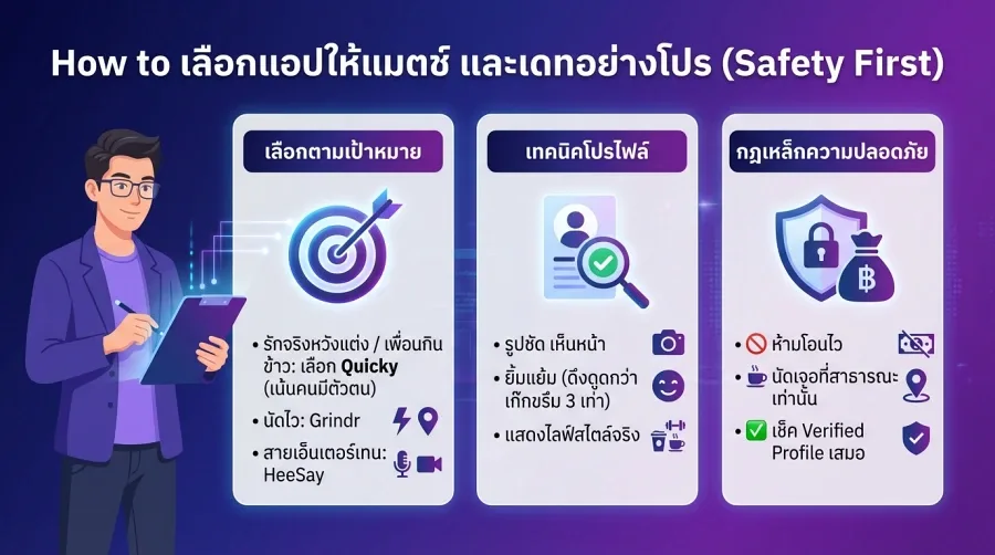 วิธีเลือก แอปหาคู่เกย์ไทย ให้เหมาะกับจุดประสงค์ของคุณ