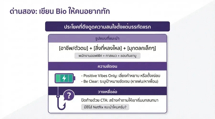 เขียน Bio เกย์ บนโปรไฟล์ให้มี Hook หยุดสายตา