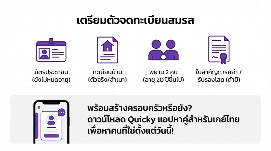 เตรียมตัว จดทะเบียนสมรส ต้องเตรียมเอกสารอะไรบ้าง