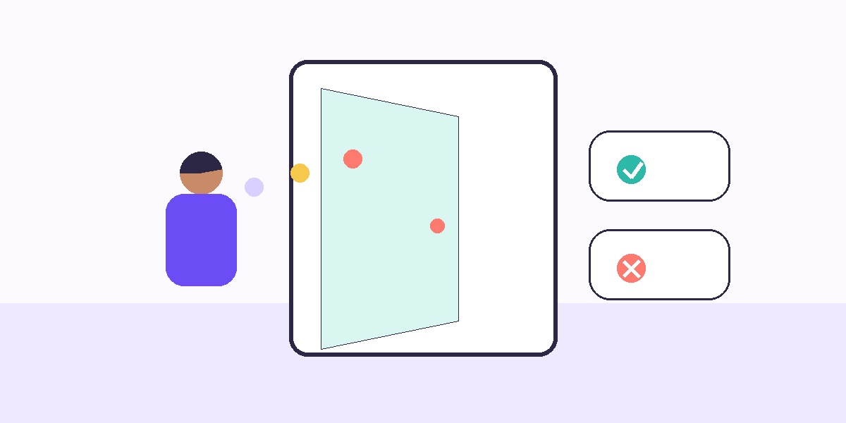 Abstract vector illustration using an open doorway metaphor for suggesting a platform switch without pressure.