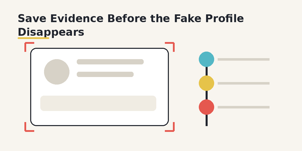 Save Evidence Before the Fake Profile Disappears