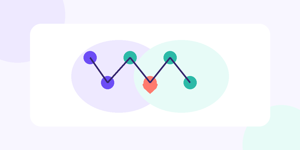 Abstract vector illustration showing compatibility as overlapping relationship patterns rather than a perfect checklist.