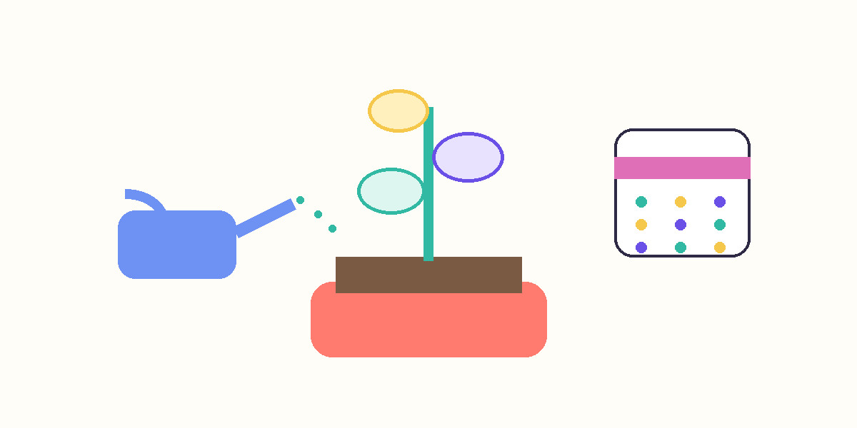 Abstract vector illustration of growth over time representing behavior change after an apology.