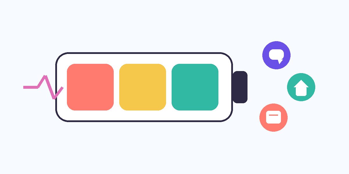 Abstract vector illustration using an energy gauge to represent emotional capacity for a serious relationship.